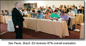 Ed Brodow and participants at negotiation seminar in Brazil